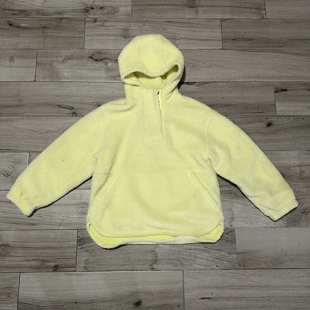 Nike GS High-Pile Fleece Therma-FIT Hoodie Yellow Big Kids Large 12-14